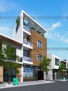 Thiết kế nhà phố 4 tầng 2 mặt tiền diện tích 72m2