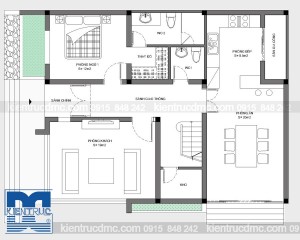 Thiết kế biệt thự phố phong cách hiện đại 2 tầng