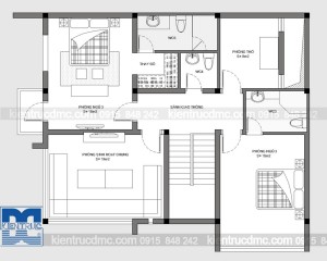 Thiết kế biệt thự phố phong cách hiện đại 2 tầng