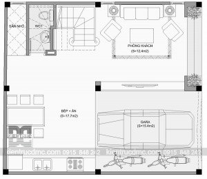 Thiết kế nhà phố 3 tầng mặt tiền rộng 7.2m