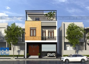 Thiết kế nhà phố 3 tầng mặt tiền rộng 7.2m