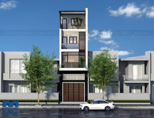 Thiết kế nhà phố 4,5 tầng trên diện tích đất 60m2