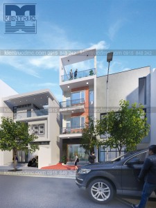 Thiết kế nhà phố 4 tầng mặt tiền 5m kết hợp kinh doanh