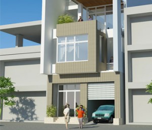 Thiết kế nhà phố 4 tầng kết hợp văn phòng làm việc