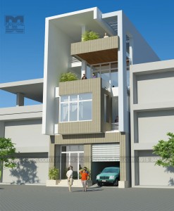 Thiết kế nhà phố 4 tầng kết hợp văn phòng làm việc