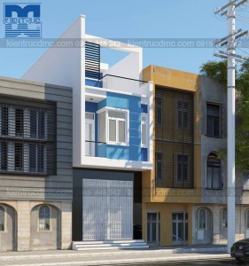 Thiết kế nhà phố 3 tầng có gác lửng mặt tiền 4m