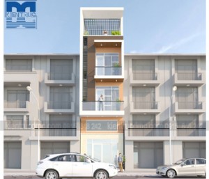 Thiết kế nhà ống 4 tầng hai mặt tiền diện tích 57m2