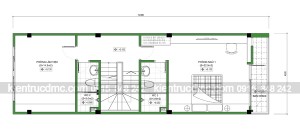 Thiết kế nhà ống 4 tầng hai mặt tiền diện tích 57m2