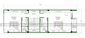 Thiết kế nhà ống 4 tầng hai mặt tiền diện tích 57m2
