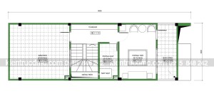 Thiết kế nhà ống 4 tầng hai mặt tiền diện tích 57m2