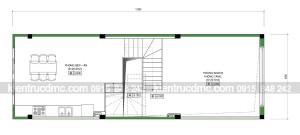 Thiết kế nhà ống 4 tầng hai mặt tiền diện tích 57m2