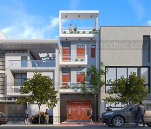 Thiết kế nhà phố 3,5 tầng diện tích 140m2