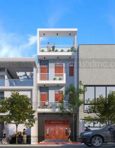 thiết kế nhà phố 3,5 tầng diện tích 140m2