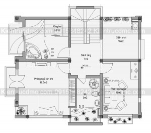 Thiết kế cải tạo biệt thự 3 tầng 223m2