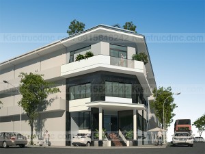 thiết kế nhà phố căn góc ở kết hợp kinh doanh