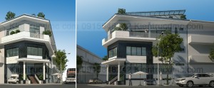 thiết kế nhà phố căn góc ở kết hợp kinh doanh