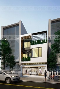 Thiết kế nhà phố ở kết hợp kinh doanh mặt tiền 6.3m