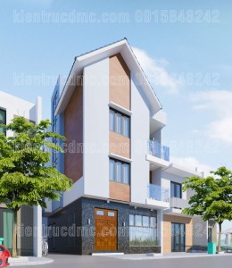 thiết kế nhà phố 2 mặt tiền 3 tầng