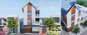 thiết kế nhà phố 2 mặt tiền 3 tầng