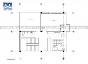 thiet ke nha lo 3 tang tren dat 60m2 - mat bang tang 3