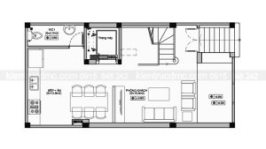 Thiết kế nhà lô phố 5 tầng diện tích 54m2