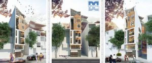 Thiết kế nhà phố 5,5 tầng hai mặt tiền diện tích 54m2