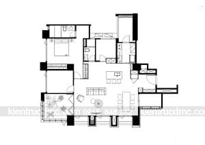 Thiết kế nội thất chung cư diện tích 125m2 phong cách hiện đại
