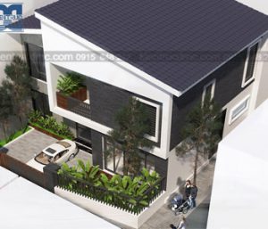 Thiết kế biệt thự nhà vườn 2 tầng mái thái diện tích 110m2