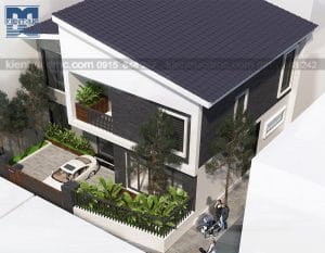 Thiết kế biệt thự nhà vườn 2 tầng mái thái diện tích 110m2