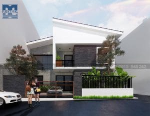 Thiết kế biệt thự nhà vườn 2 tầng mái thái diện tích 110m2