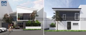 Thiết kế biệt thự nhà vườn 2 tầng mái thái diện tích 110m2