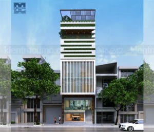 Thiết kế nhà phố 7 tầng kết hợp văn phòng làm việc trên đất 94,5m2