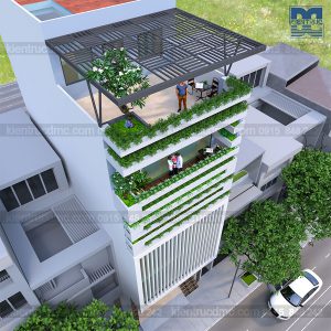 Thiết kế nhà phố 7 tầng kết hợp văn phòng làm việc trên đất 94,5m2