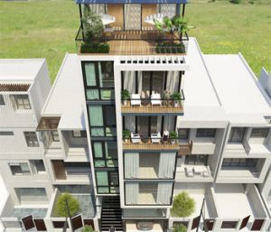Thiết kế nhà phố 7 tầng làm văn phòng cho thuê