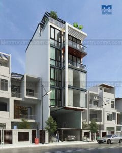Thiết kế nhà phố 7 tầng làm văn phòng cho thuê