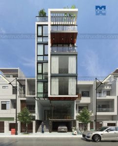 Thiết kế nhà phố 7 tầng làm văn phòng cho thuê