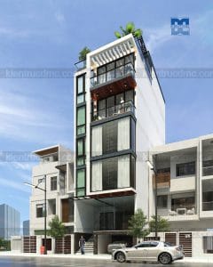 Thiết kế nhà phố 7 tầng làm văn phòng cho thuê
