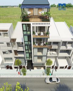 Thiết kế nhà phố 7 tầng làm văn phòng cho thuê