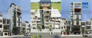 Thiết kế nhà phố 7 tầng làm văn phòng cho thuê