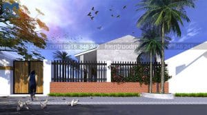 Thiết kế nhà vườn 1 tầng mái thái trên đất 344m2