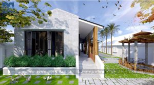 Thiết kế nhà vườn 1 tầng mái thái trên đất 344m2