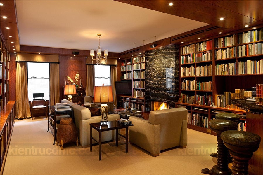 Bố trí phòng đọc sách tại nhà trong thiết kế nội thất nhà ở