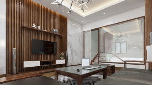 Thiết kế nội thất nhà phố lệch tầng phong cách hiện đại