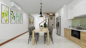 Thiết kế nội thất nhà phố lệch tầng phong cách hiện đại