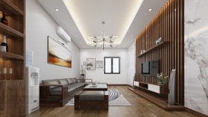Thiết kế nội thất nhà phố lệch tầng phong cách hiện đại