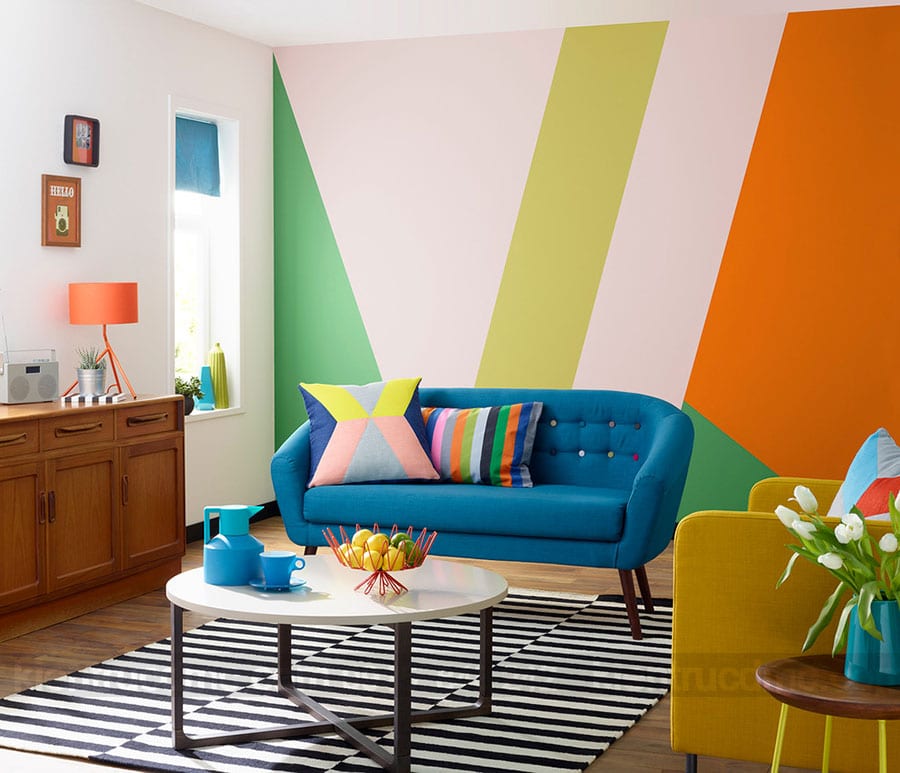 Thiết kế nội thất phòng khách mùa hè tràn ngập sắc màu thiên nhiên 