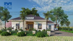 Thiết kế nhà vườn 1 tầng mái thái phong cách đồng quê