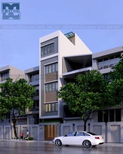 Thiết kế nhà ở kết hợp kinh doanh 6 tầng phong cách hiện đại