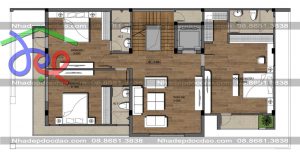 Thiết kế biệt thự phố 4 tầng hai mặt tiền kết hợp kinh doanh