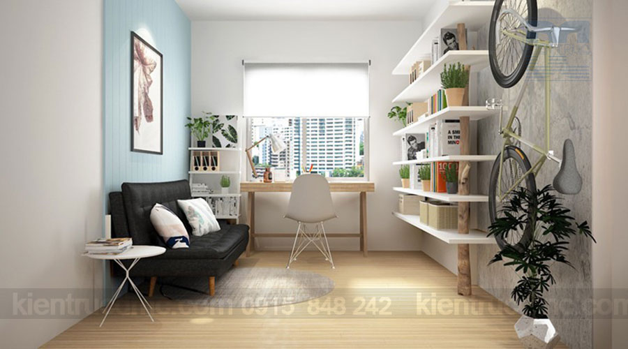 Làm mát không gian mùa hè với thiết kế nội thất chung cư màu xanh ngọc